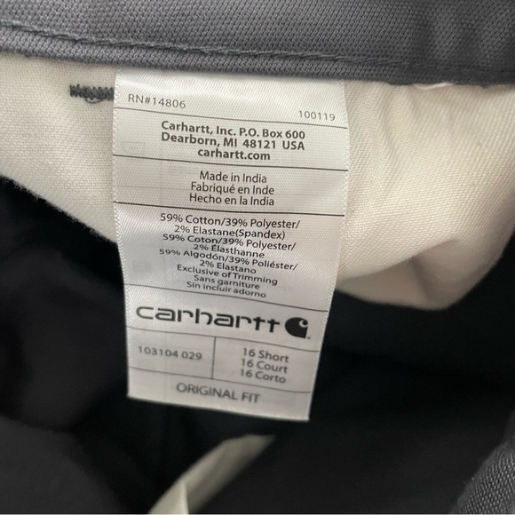 Carhartt Original Fit Work Pant Grey Womens Size 16 Short - Picture 11 of 11